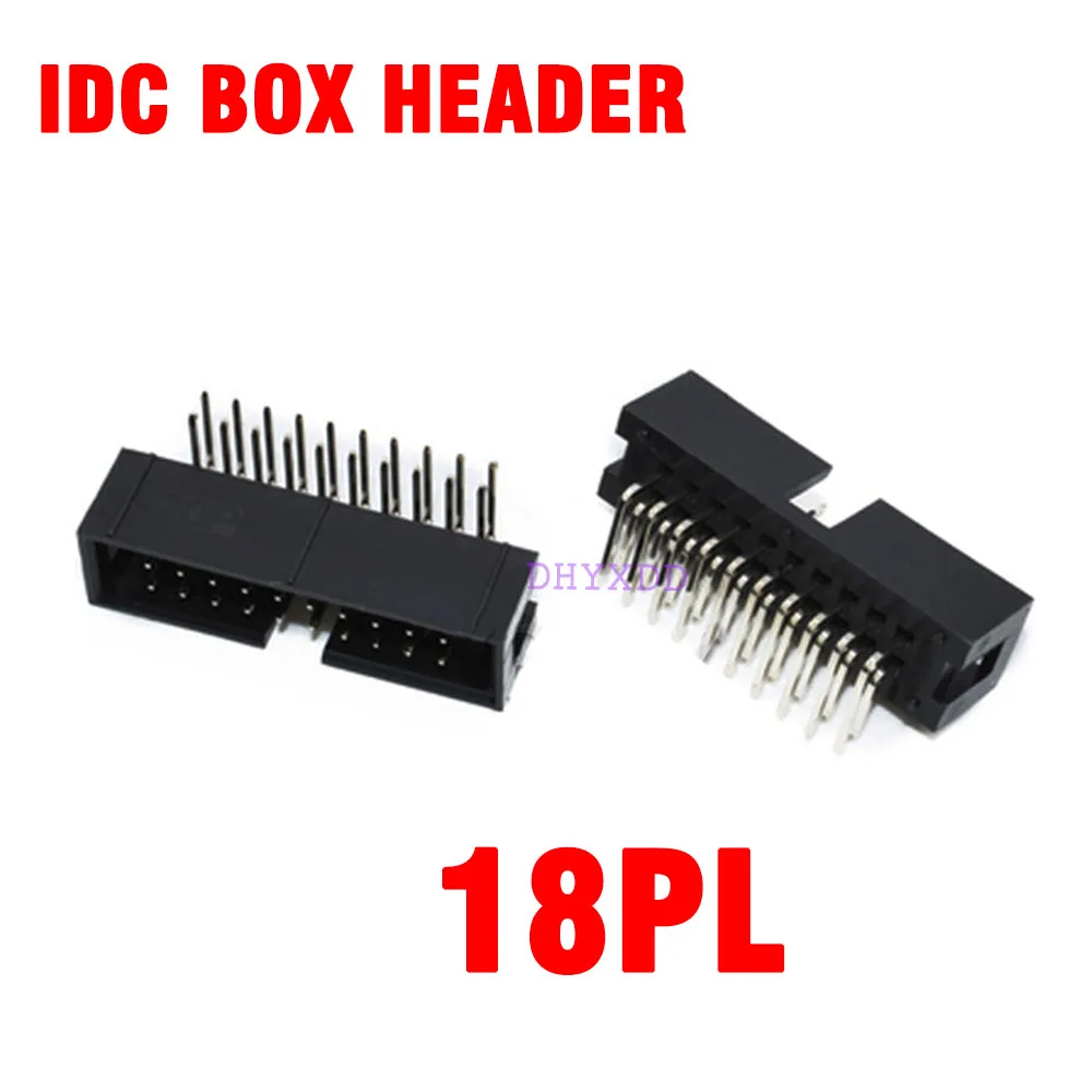 10 шт. DC3 2x9 Pin 18 2 54 мм ISP Прямоугольный штекер с двумя отверстиями IDC JTAG гнездо