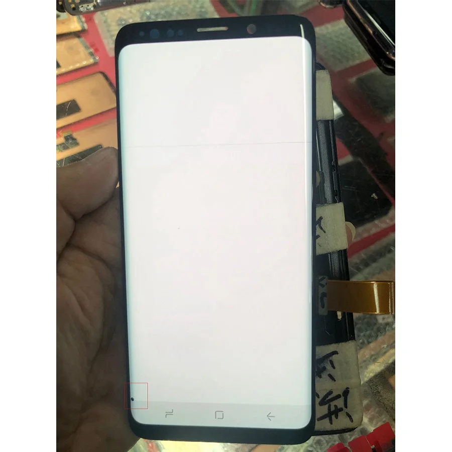 AMOLED с линейкой S8 Plus Замена для SAMSUNG Galaxy S9 S9+ ЖК сенсорный экран дигитайзер с черными пятнами линии G960 G965 дисплей
