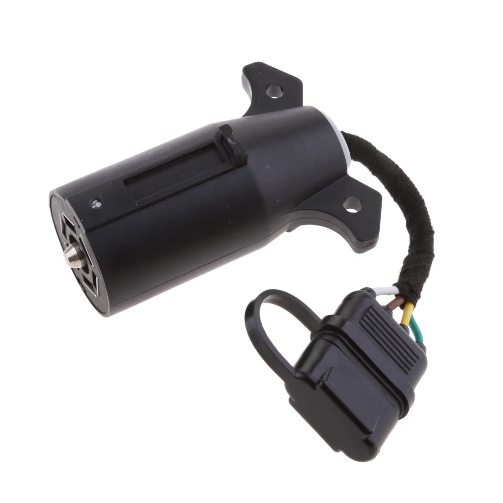 7-Way RV to 4-Wire Flat Adapter Connector for Trailer Tow Hitch Tailgate LED