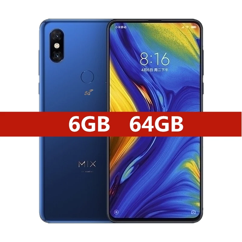 Глобальная версия Xiaomi mi x 3 5G 6GB 64 GB/128 GB Смартфон Snapdragon 855 Octa Core 6,3" экран 24 МП фронтальная камера 5G сеть - Цвет: Blue 6GB 64GB