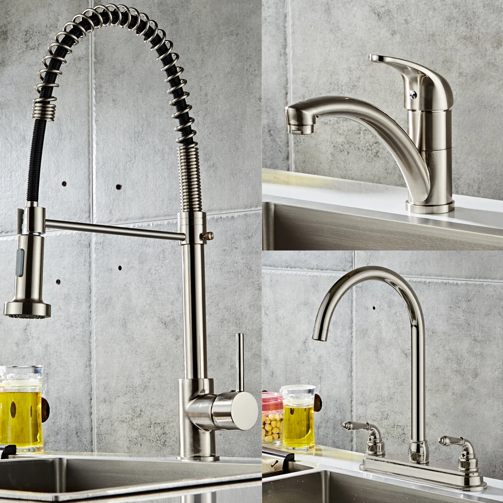 

Pull-down Kitchen Faucet-Brushed Water Pipe Dual-Function Spray Head
