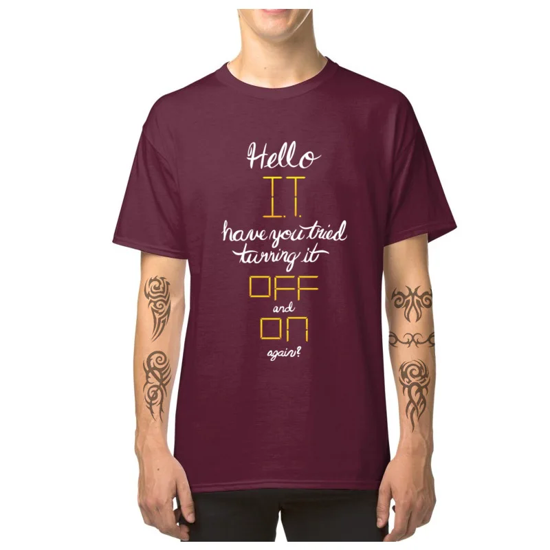 Hello_IT_8534 O Neck Top T-shirts Lovers Day Tees Short Sleeve Fashionable Pure Cotton Normal Tops Shirt Design Men Hello_IT_8534 maroon