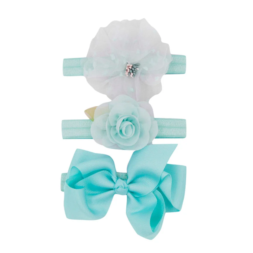 3 шт. детская эластичная Цветочная повязка на голову для девочек детский бант