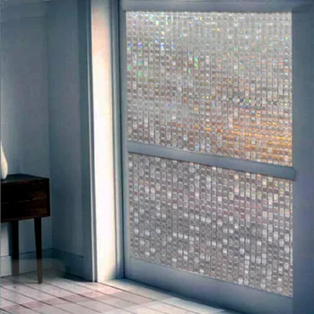 

Mini Mosaic Design Glass Sticker Static Cling Rainbow-Effect Under Sunlight 3D Laser Multiple Size For Home Office