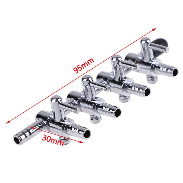 Aquarium Air Valve Stainless Steel Fish Tank Air Flow Control Lever Valve Distributor Splitter Oxygen Pump Accessories 1To5 Way 