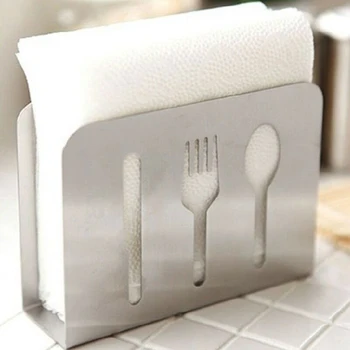 

Stainless Steel Napkin Holder Paper Case Boxes Tissue Rack Dispenser Organizer Kitchen Dining Container Table Decor