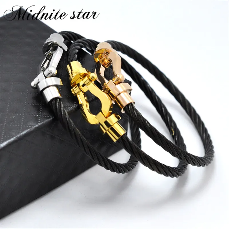 Нержавеющая сталь U браслет с магнитной застежкой кабель провод браслет дизайнер два размера несколько цветов ювелирный бренд