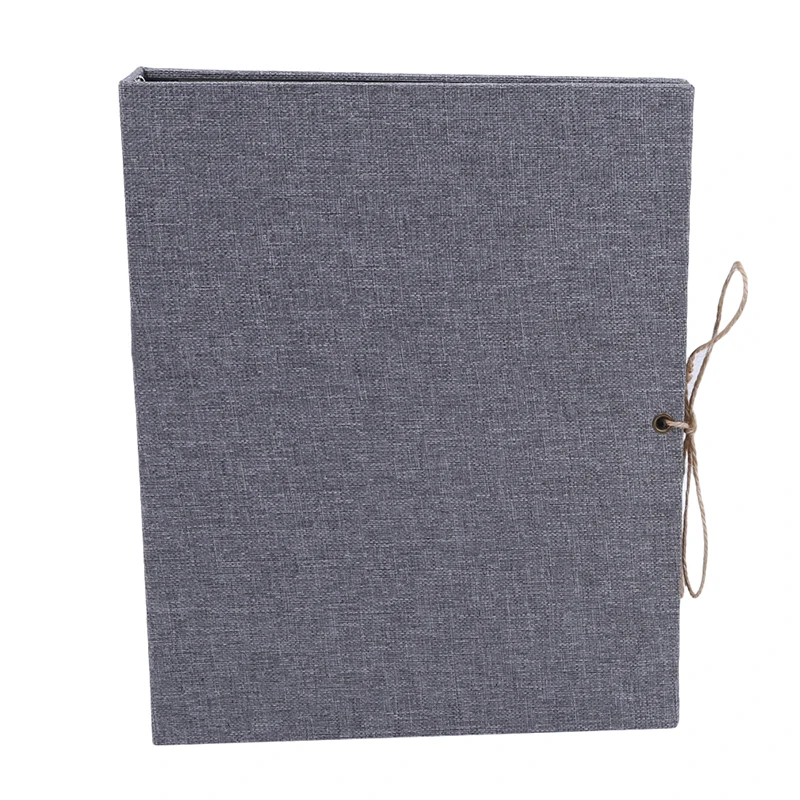 grey DIY альбом, простой цвет, лен, самоклеющиеся, для влюбленных, подарок на день рождения, свадьба, памятная фотография, детская фото бумага для скрапбукинга - Цвет: grey