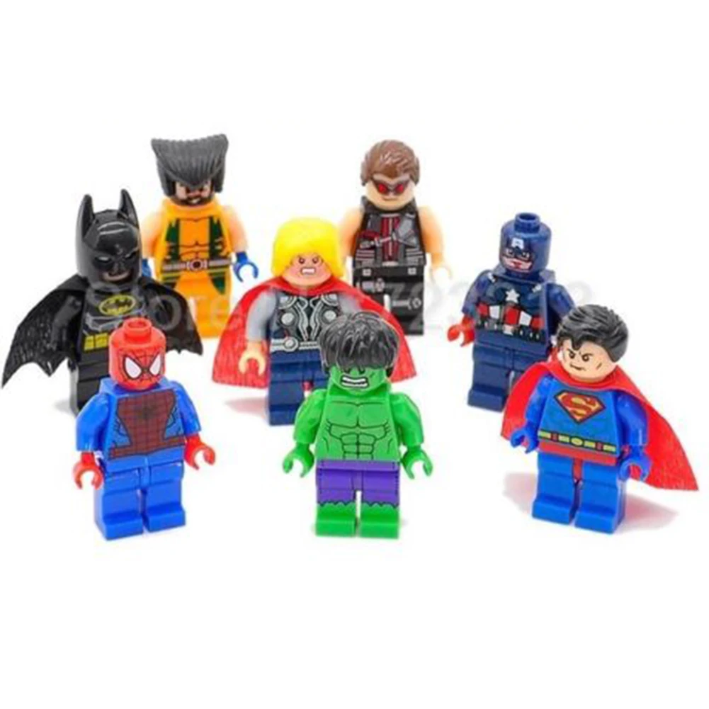 8 шт./компл. Мстители цифры Супергерои строительные блоки модель игрушки для детей день рождения Рождественский подарок