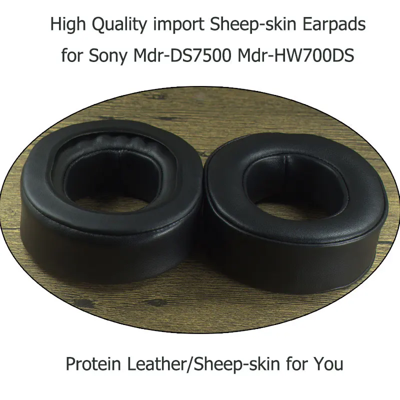 1 Pair of Lambskin Genuine Leather Soft Ear Pads Cushion Earpads Foam for Sony MDR DS7500 MDR HW700DS Headphones