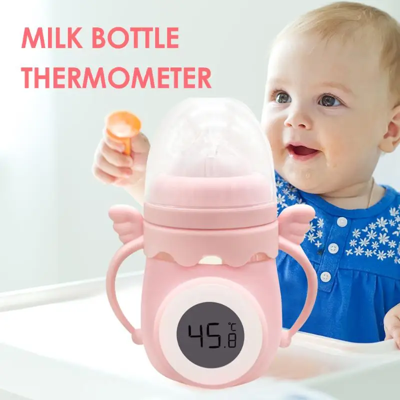 

Silicone Shaking Fast Milk Bottle Thermometric Sleeve Digital Displaying Feeding Bottle Cover Sensible Temperature Meter
