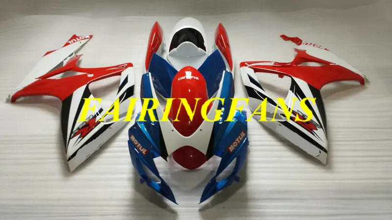 Литья под давлением обтекатель тела комплект для GSXR600 750 K6 06 07 GSXR 600 GSXR750 2006 2007 Синий Красный Обтекатели кузова+ подарки SC37
