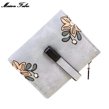 

Maison Fabre Autumn And Winter New Ladies Short Wallet Matte Flower Zipper Folding Wallet Simple Bag Phone Bag Coin Bag Card Bag