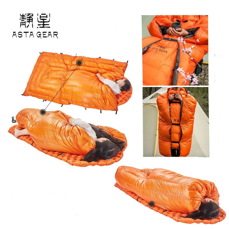 Outdoor Sleeping Bag White Duck Down Quilt 700FP 260 Grams 500 Grams