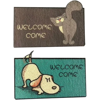 

2PCS Cartoon Door Mats Dirt-Resistant Foot Mats Door Carpets Door Mats Household Door Mats