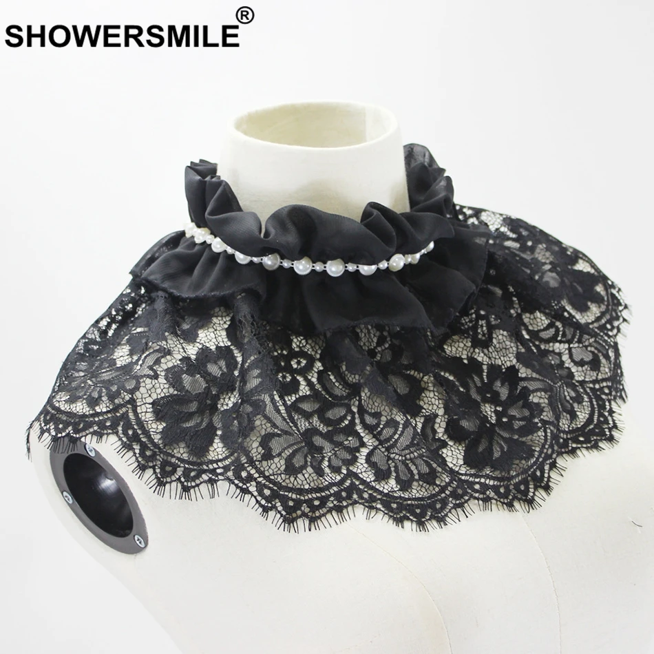 SHOWERSMILE съемные воротники женские черные кружевные женский съемный Элегантный