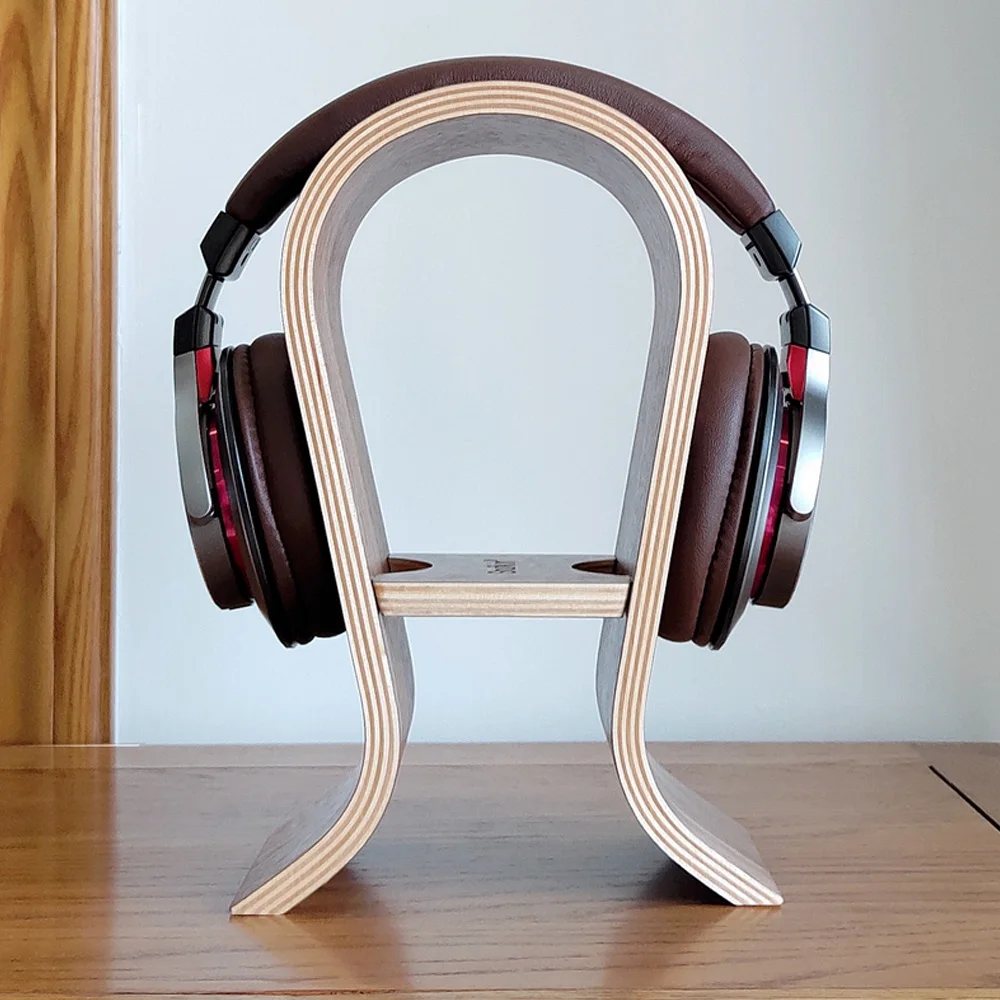 Universal Headphone Stand Wooden Headset Hanger Hook U Shape Earphone Stand Desk Display With winding Good Quality New Arrivals