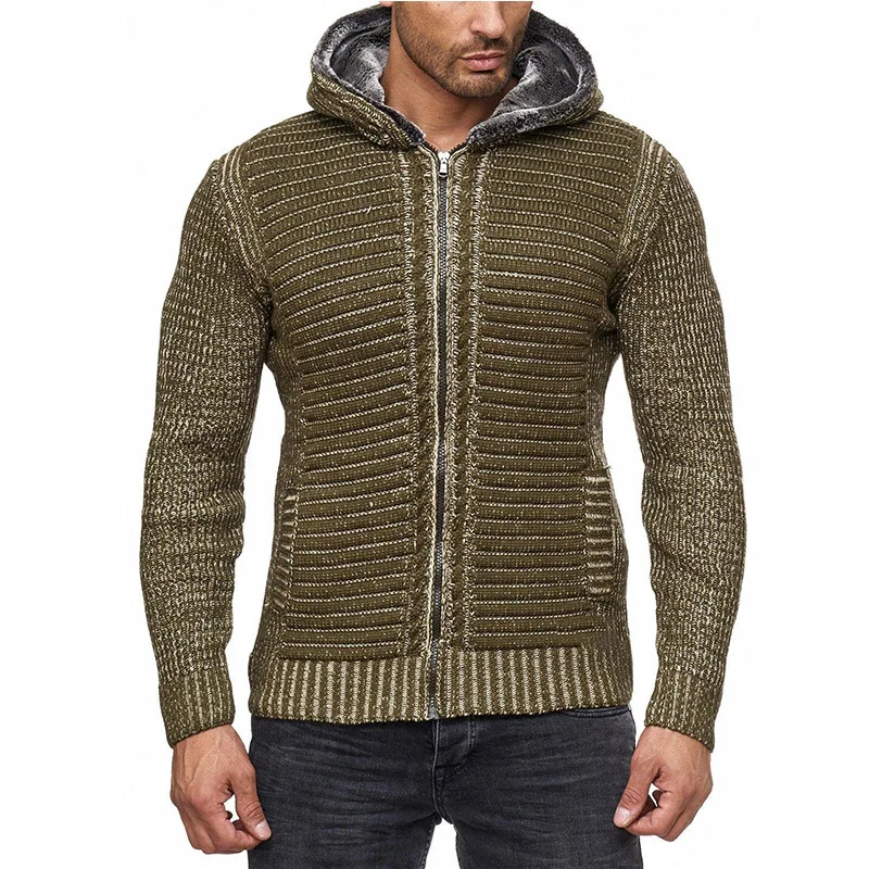 2022 New Fashion Solid Knitted Hooded Tops Autumn Harajuku Men Zip-up  Cardigan Hoodies Winter Warm Mens Casual Sweaters Hoodie - Cardigan -  AliExpress