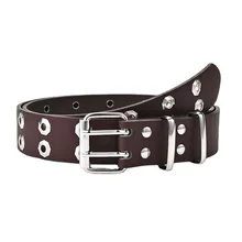 Women 3.3cm Wide Belt Double Punk Hollow Eyes Pin Buckle Belts For Female Designer New Girdle Corset Girdle Waistband For Ladies