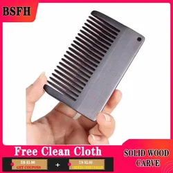 Green Sandalwood Small Wooden Comb Female Portable Natural Hand-made Ebony Combs Carry-on Anti-static Children.