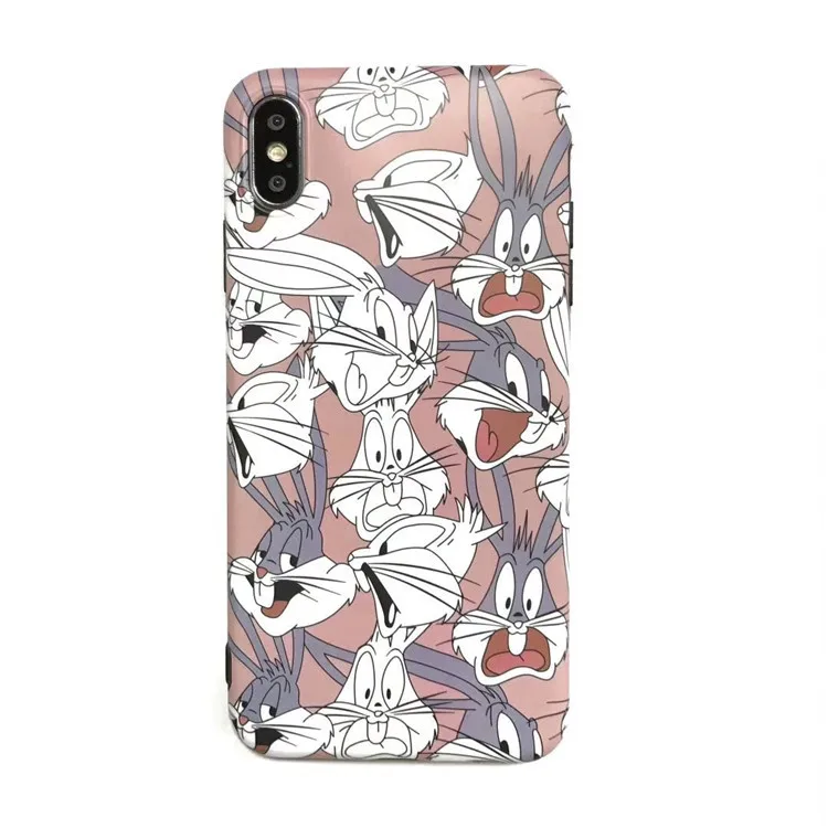 For iPhone 7plus case Retro Cartoon Looney Tunes funny Phone case silicone cover for coque iPhone 7 6 8 6s Plus X XR xs max case