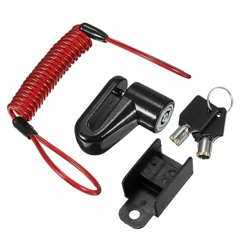 Black Lock Противоугонный замок колеса электрического самоката дисковые тормоза замок со стальной проволокой велосипедный горный велосипед дисковый замок - Цвет: Black Lock