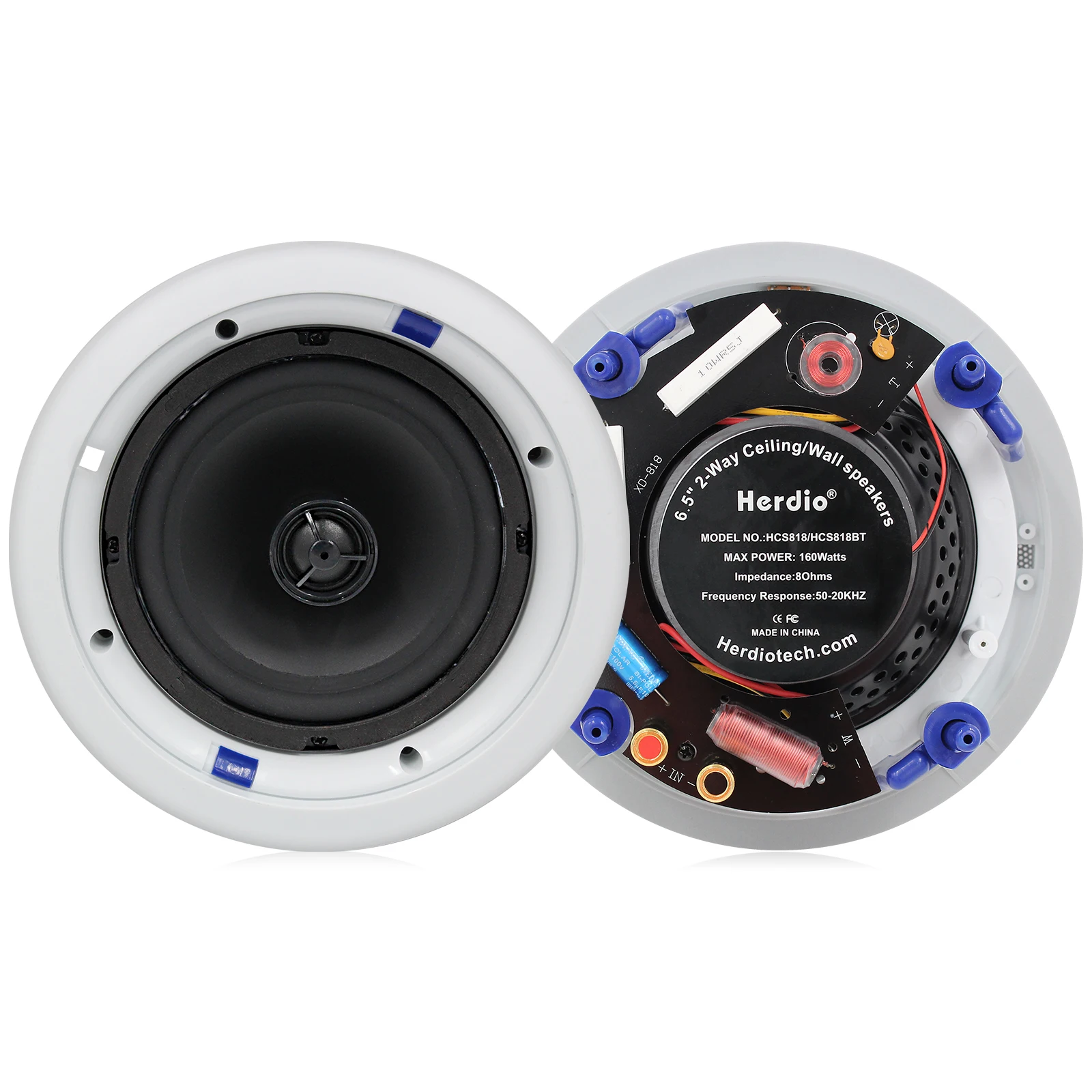 6.5 Inch Ceiling Speakers 160W 2-Way Flush Mount Wall for Home Bathroom Office with Full Range Stereo Sound dropship | Автомобили и