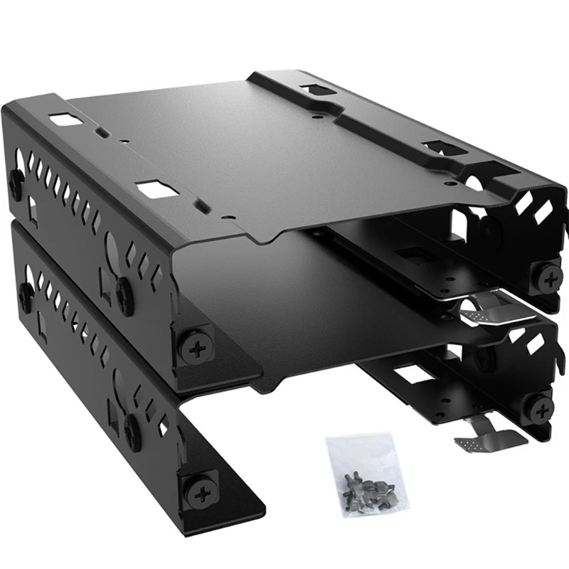 

Phanteks Stackable 3.5 / 2.5 Inch Duo Cases 2 Pack HDD Hard Drive Metal Mounting Bracket Adapter Black