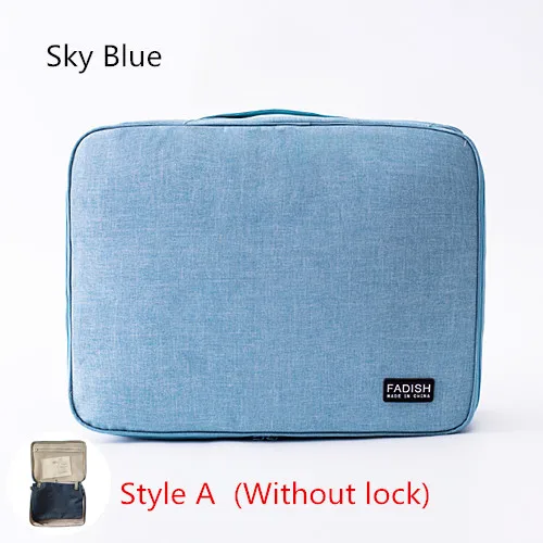 A-Sky Blue Большая вместительная сумочка для документов, органайзер, вставка, дорожная сумка, карта, ID, кредитная Сумочка, кошелек, держатель для денег, органайзер, чехол, коробка, аксессуары - Цвет: A-Sky Blue