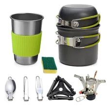

Camping Cookware Kit Outdoor Ultralight Camping Cooking Set Frying Pan Mini Stove Cup Cookware Kit For Hiking Tourism Equipment