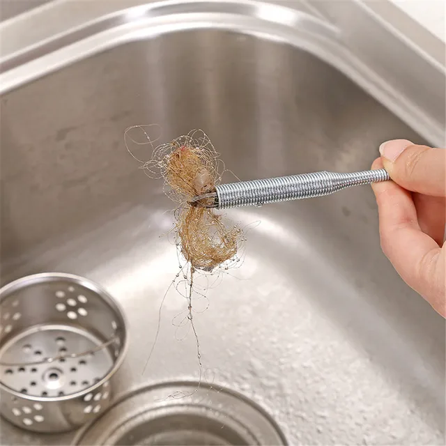 1PCS Hair Cleaner Sink Anti-blocking Cleaning Hook Device Junk Sewer Toilet  Dredge Drain Pipe Bathroom