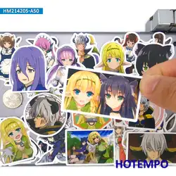 50 pcs Light Novel Anime Demon Lord Magique Elfe Filles Drôles Bandes Dessinées Autocollants pour Téléphone Ordinateur Portable Bagages Guitare Planche À Roulettes Autocollant De Voiture 