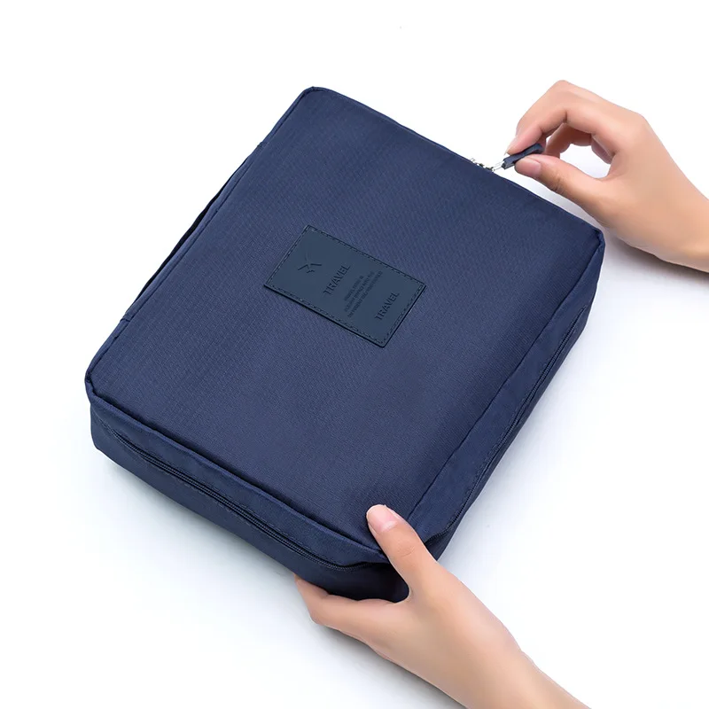 SOBU Waterproof Portable Zipper Cosmetic Bag dot beauty Case Make Up Tas Purse Organizer Storage Travel Wash Pouch K1049 - Цвет: Navy Blue