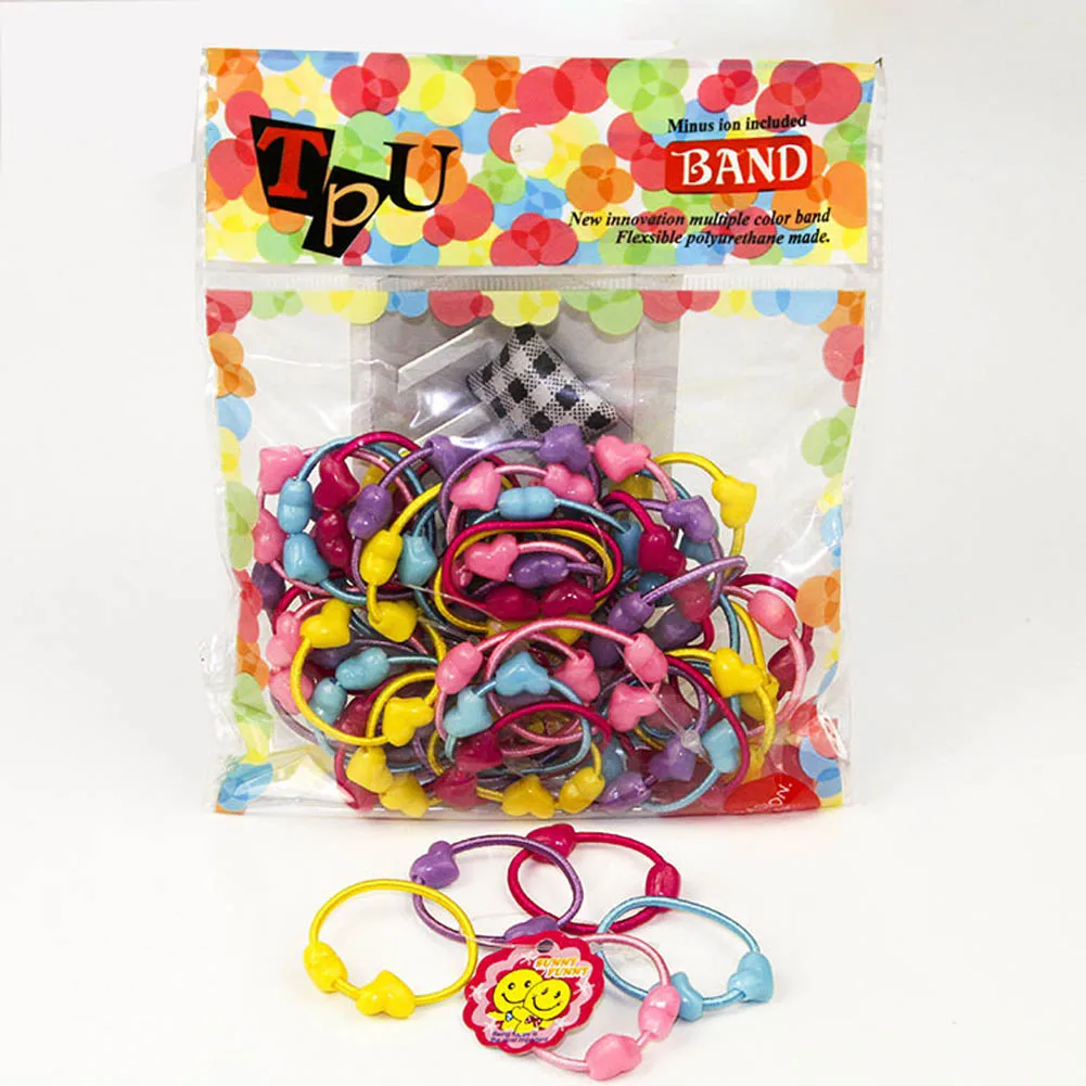 

50 pc/pack Little Girl Hair Accessories Cute Candy Colors Elastic Hair Rubber Band Kid Ponytail Holder Headband Ties Gum