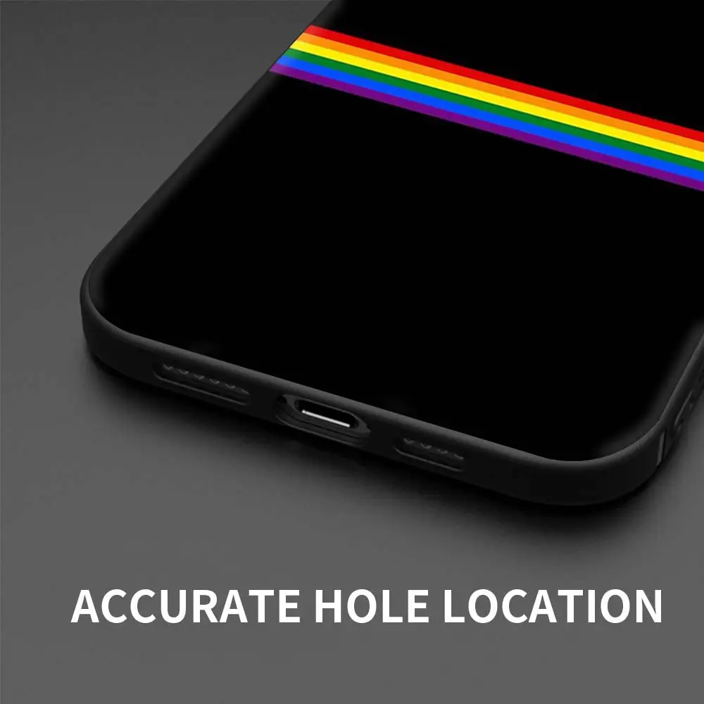 Gay Lesbian Lgbt Rainbow Pride Case For Apple iPhone 11 13 12 Pro 7 XR X XS Max 8 6 6S Plus 5 5S SE 2020 13Pro Black Phone Cover case iphone 13 pro max