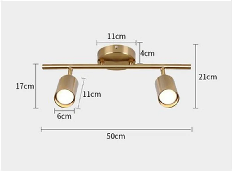 7W GU10 LED Ceiling Lights for Living Room Mounted Ceiling Lamp Industrial Loft Ceiling Lamps Gold Adjustable Lighting Fixtures