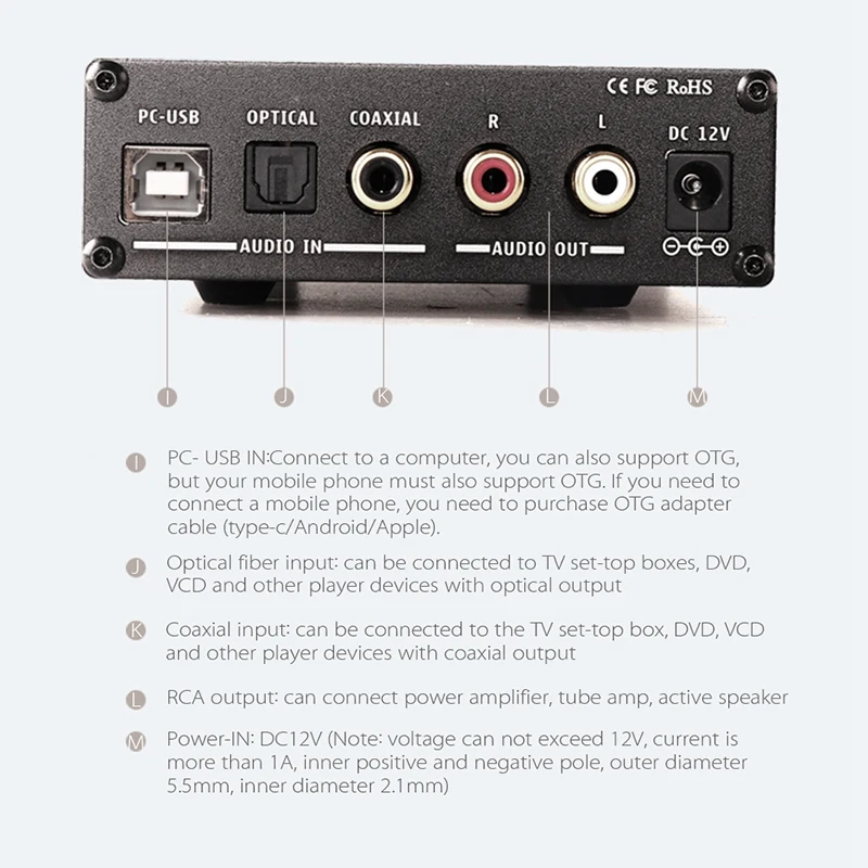Kguss мини Hifi 2,0 Usb цифровой усилитель Dac декодированный аудио усилитель для наушников 24 бит 192 кГц Opa2134 Amp Dc12V- Us Plug