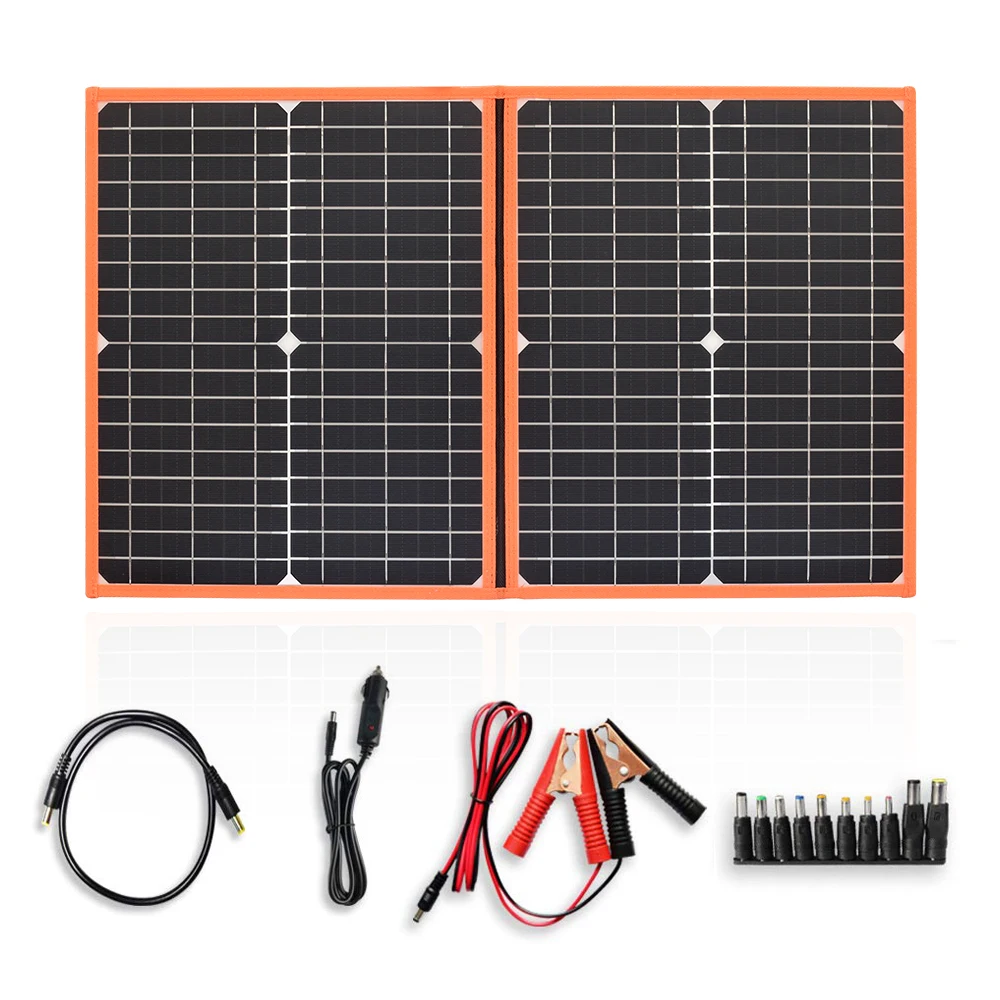 BOGUANG Foldable 12v 18v 5v 50W Solar Panel Charger Portable Power and USB Devices QC3.0 USB Ports China Ukraine Shipping