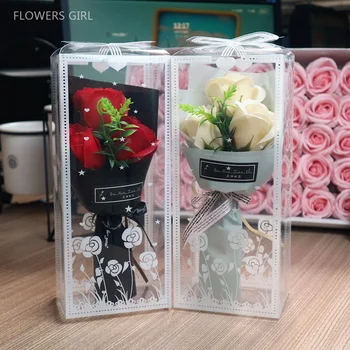 

Wholesale Promotion Flower Bouquet Gifts Box For Party Decoration Soap Eternal Love Valentine Gifts Carnation Flowers Party Prop