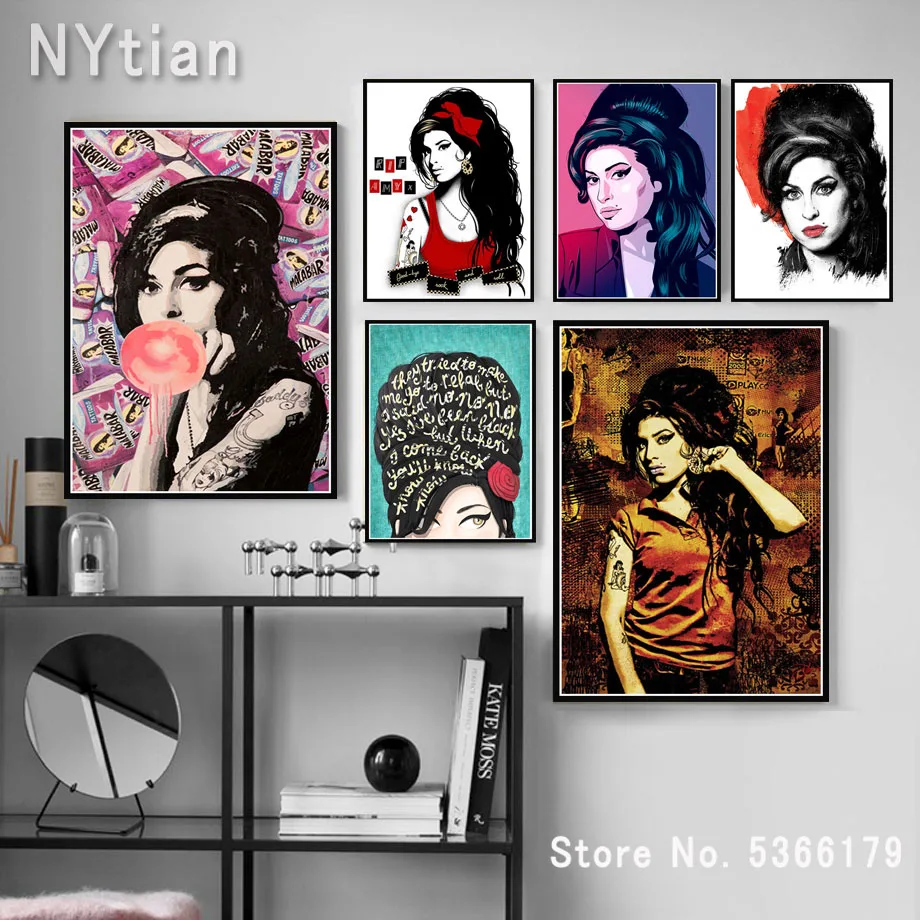 NT399 плакат принты подарок Amy Winehouse музыка ПЕВЕЦ звезда поп масляная живопись
