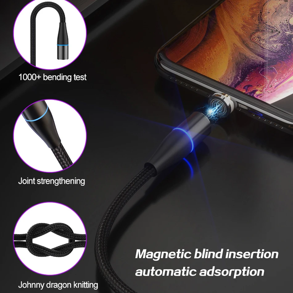 Магнитный USB Micro кабель для iPhone 11 Pro Max провод для быстрой зарядки usb type C type-C Магнитный кабель для мобильного телефона samsung 3.0A