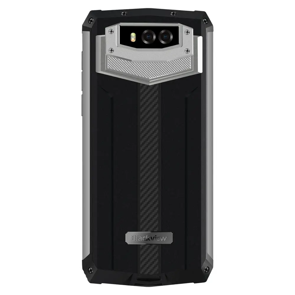 Silver Blackview BV9100 прочный мобильный телефон IP68 Водонепроницаемый MTK6765 4G мобильный телефон 12000 мАч 30 Вт Быстрая зарядка 4 Гб 64 Гб 16,0 Мп смартфон - Color: Silver