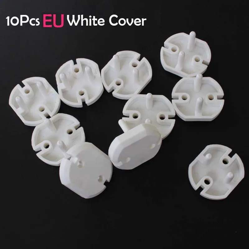 10Pcs EU Round Новинка, 10 шт., русская, европейская, стандартная электрическая розетка для детей, двухфазная Безопасная крышка с замком для детей, детская безопасность - Цвет: 10Pcs EU Round