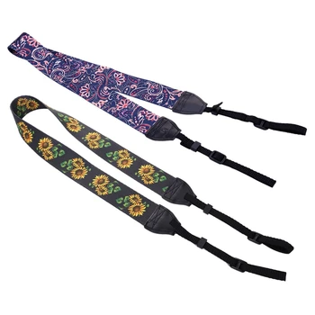 

2Pcs PULUZ Retro Ethnic Style Shoulder Neck Strap Camera Strap Belt for Sony ,Canon ,SLR / DSLR Cameras(BLACK+YELLOW+GREEN&Purpl