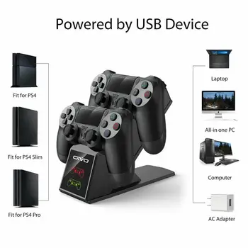 

PS4 Controller 5V / 2A Charging Docking Station Dual Charger Stand With Indicator Screen For Play Station 4 / Slim / Pro Control