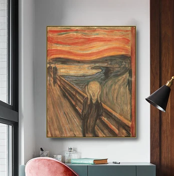 

Canvas Art Oil Painting《Edward Munch Shout》Edward Munch Art Poster Picture Wall Decor Modern Home Decoration For Living room