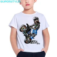 Cartoon Motorcycle Kids Tshirts Extreme Sports Children Mobile Bike Boys Clothes Children's Short-sleeve T-shirt For Boy DHKP502