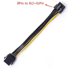 Pci-e pcie 8pin (6 + 2) fêmea para gpu 8pin macho cabo de conversão de energia atx 8 pinos para pci express 8(2 + 6) pino cabo de alimentação
