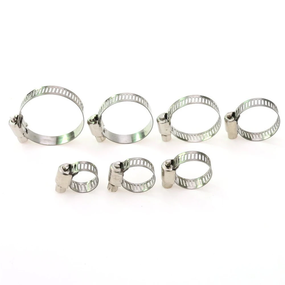 Multi Size 8mm-38mm Stainless Steel Hoop Clamp Hose Clamp Stainless Steel Set automotive pipes clip Fixed tool