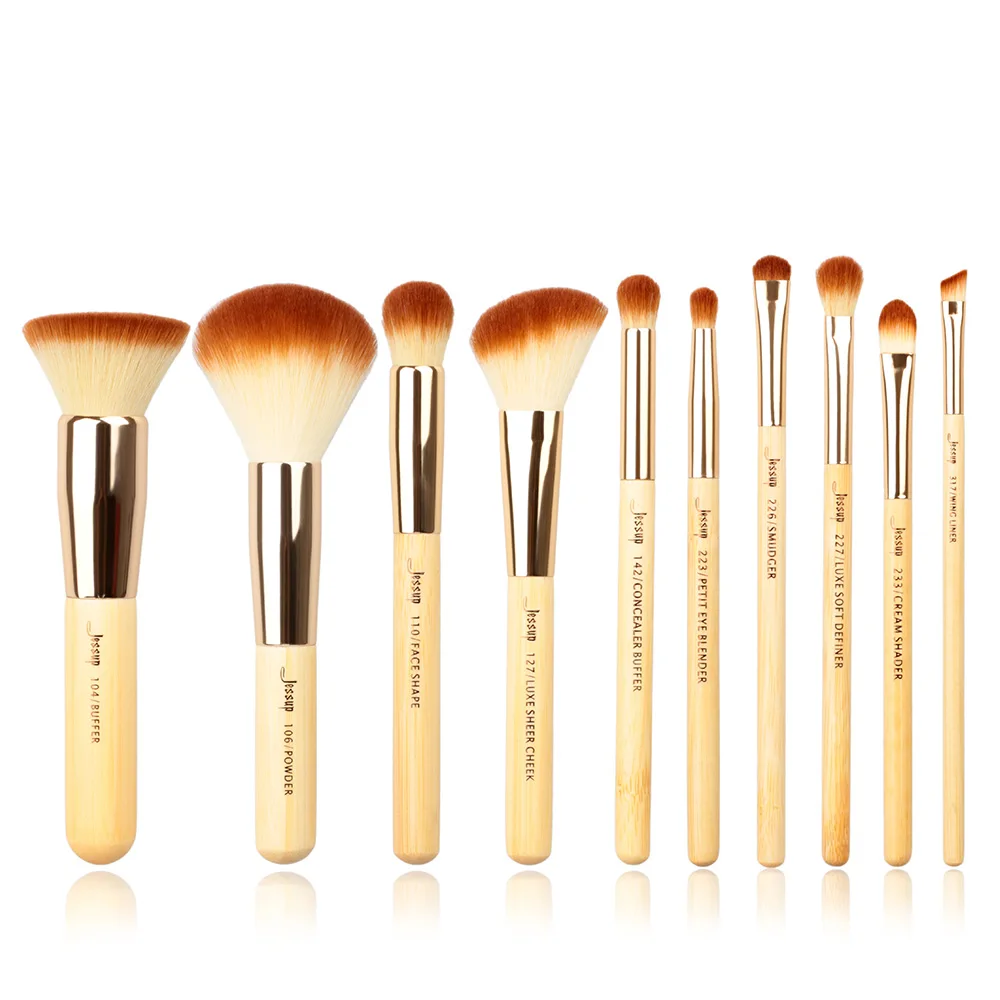 Pincéis de Maquiagem Conjunto de Bambu Escova em pó Jessup Fundação Eyeliner Sombra Pincel Maquiagem Ferramenta Cosmética 6-25 Peças 7 Jessup conjunto de pincéis de maquiagem de